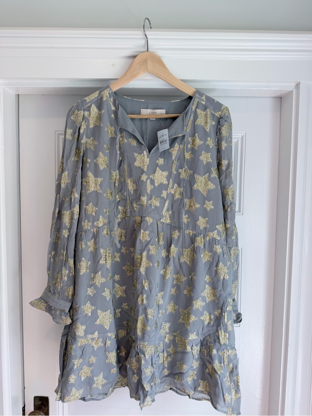 Whimsical Long-Sleeve Star Print Mini Dress